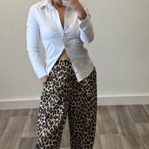 Pantalón pinza leopardo