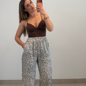 PANTALÓN EFECTI LINO LEOPARDO