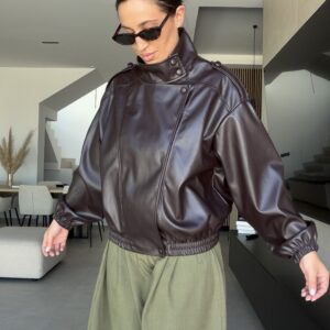 CAZADORA BIKER POLIPIEL LOW COST